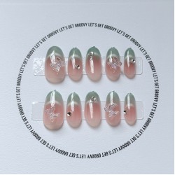Slay 淡粉西瓜色。小蝴蝶貼飾